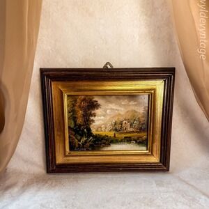 Signed Lakeside Oil Painting